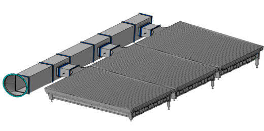 Опорный стол с вытяжной системой (боковое расположение) 6000х2000 мм